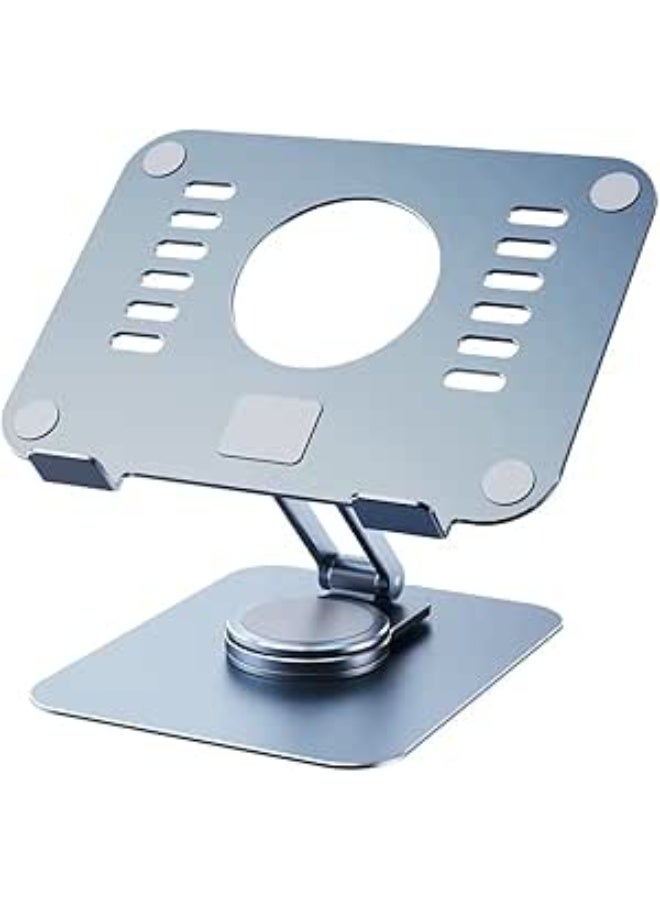 حامل تابلت من الألمنيوم دوار 360° – حامل قابل للتعديل والطي للأجهزة 4–14 بوصة والشاشات - Image 1